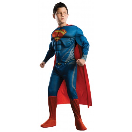 Man Of Steel Superman Costume For Kids image