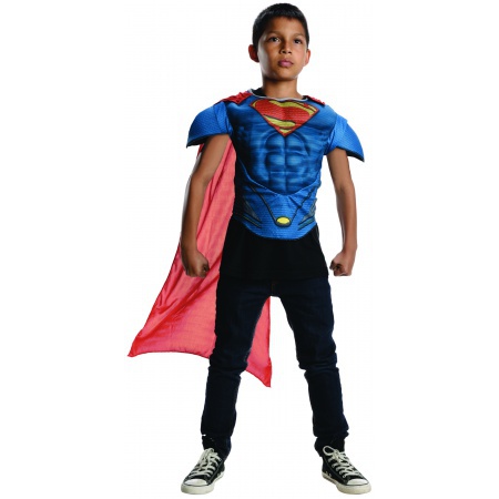 Superman Muscle Shirt And Superman Cape image