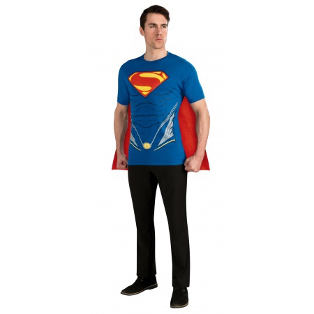 Adult Superman Shirt With Cape image