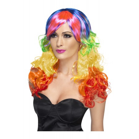 Long Rainbow Wig image