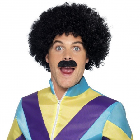 Afro Wig And Moustache image