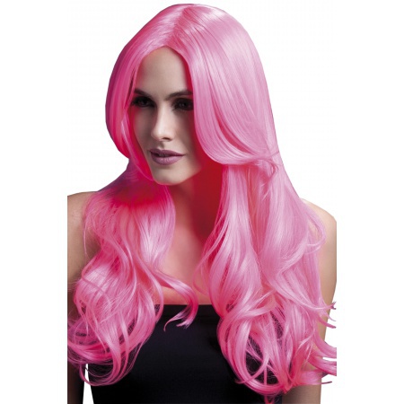Long Hot Pink Wig image