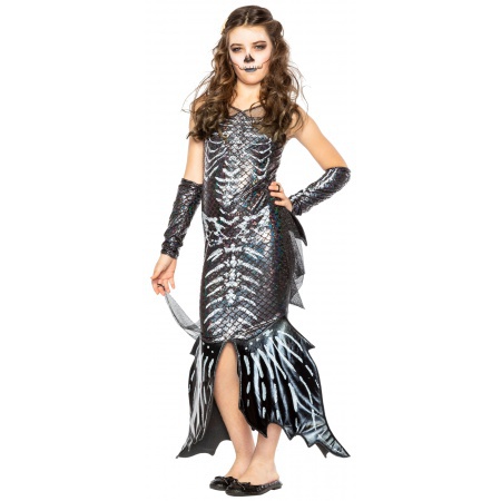 Girls Skeleton Mermaid Costume  image