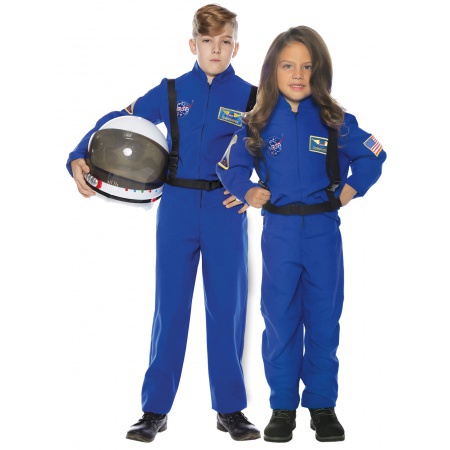 NASA Blue Flight Suit Kids Astronaut Costume image
