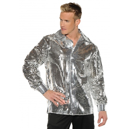Disco Ball Shirt Silver Sequin Costume image