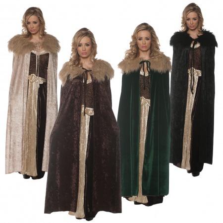 Medieval Fur Trimmed Cape Costume image
