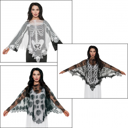 DIY Day Of The Dead Costume Lace Poncho image