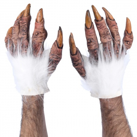 White Furry Gloves image