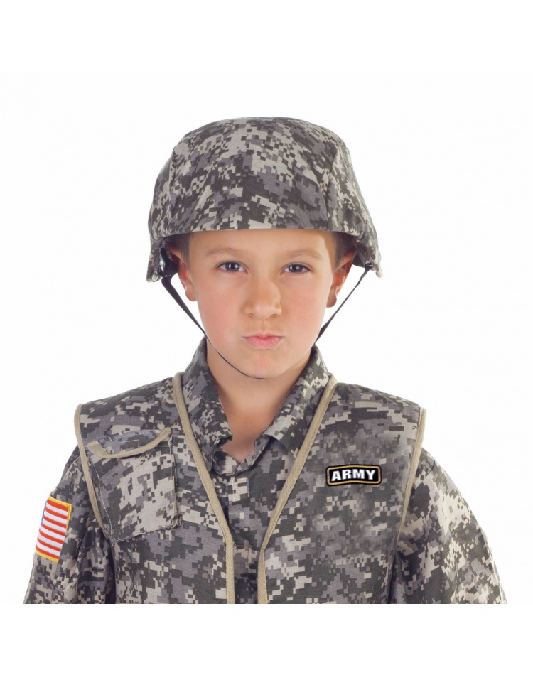 Kids Army Boys Multi Camo US GI M1 Style Toy Play Set Soldier Helmet Costume 